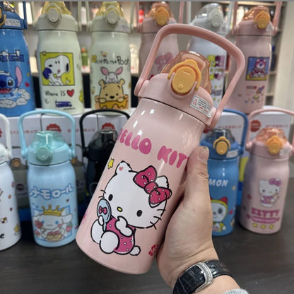 Sanrio Kuromi Water Cup Student Children's Cute Plastic Cup with Lid Straw Cup Straight Drinking Cup Festival Water Cup