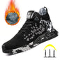 Winter Men Boots Steel Toe Safety Shoes Winter Boots Keep Warm Fur Security Protection Shoes Anti-Smash Thick Plush Work Boots