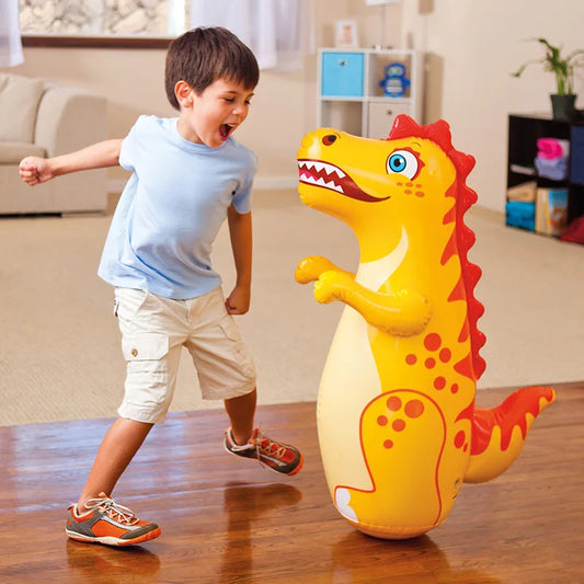 Children Adult Tumbler Boxing Inflatable Standing Punching Bag Boys Dinosaur Sport Toys Kids Activity Outdoors Game Gift