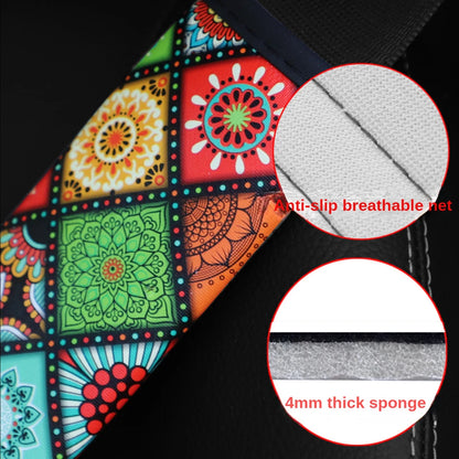 Car Seat Belt Shoulder Guard Pads Covers Protective Sleeve Bohemian Style Insurance Belt Shoulder Protection Auto Accessories