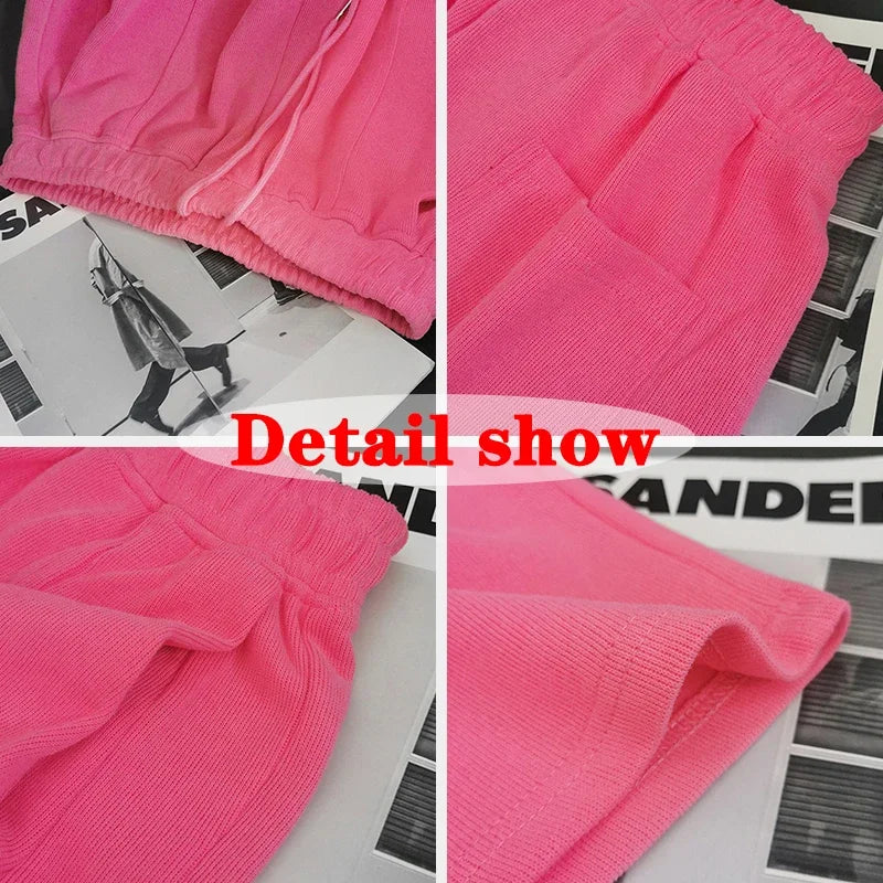 Lucyever Blue Pink Black Women's Shorts 2025 Summer High Waist Wide Leg Shorts for Women Casual Loose Soft Sports Short Pants