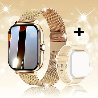 +3pc Square Smart Watch Women Men Smartwatch Touch Dial Calls Music Smartclock For Android IOS Fitness Tracker Sport Smart-watch
