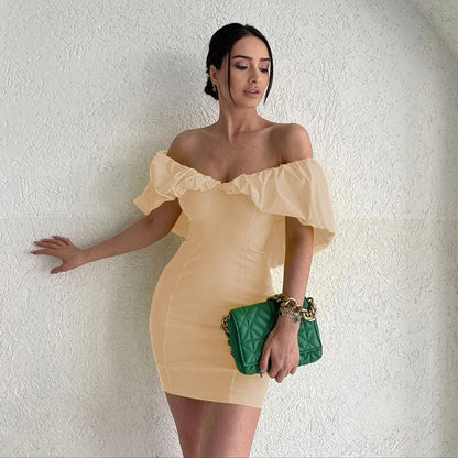 New spring style sexy waist slimming pleated shoulder bag hip dress