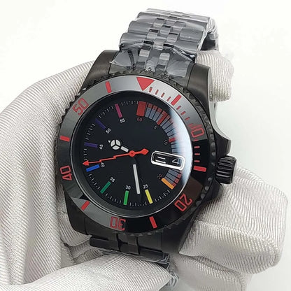 Men's New NH36 Automatic Mechanical Watch Rainbow Aseptic Dial Waterproof Case Casual Fashion Business Men's Watch