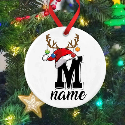 Personalized Christmas Ornament Custom Name Photo Prop Pendant Xmas Party Photography Accessories Ornament Xmas Keepsake Gift