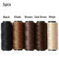 3/5 Rolls Sewing Threads Using for Hand Sewing Hair Extensions Making Wigs DIY (Black, Brown, Dark Brown, Beige, Khaki)