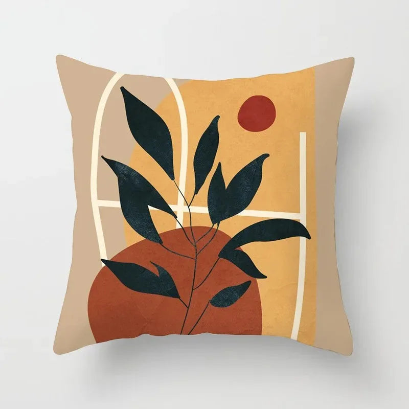 45*45cm simple plant print pattern cushion cover home decoration living room sofa chair pillow cover