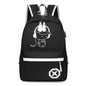 2pc Luminous Student Backpack Set Leisure Shoulder Bag Chest Bag Lightweight Large Capacity Schoolbag Travel Bag with USB Socket