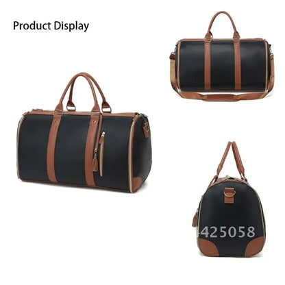 1pc Foldable PU Travel Convenient Carry-on Clothing Bag Women's Bag Bag Leather Business Duffel Women's Large Travel