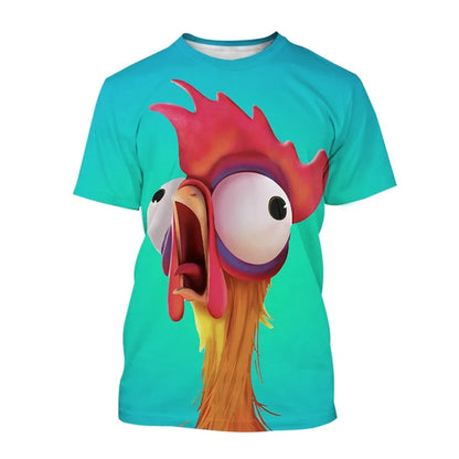 2024 Fashion Graphic Chicken 3D Printing Men's T-shirt Funny Anime Chicken Unisex Casual Short Sleeve tees tops