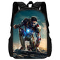 Cartoon Man M-Marvels Iron 3 pcs set Child School Backpack with Lunch Bags ,Pencil Bags School Bags for Boys Girls Best Gift