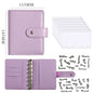 A7 PU Leather Notebook Binder Budget Plan Organizer Binder Cover 6 Binder Pockets And 12 Pcs Expense Budget Sheets Sticker