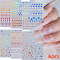 8Pcs Red Heart Nail Stickers 3D Bronzing Silver Gold Heart Shape Star & Moon Metal Totem Nail Slider Self-Adhesive DIY Nail Art*