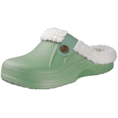 Comwarm Winter Fuzzy Colgs Slippers For Men Outdoor Waterproof Plush Lined Garden Shoes Comfort Non-slip Fur Fluffy House Slides