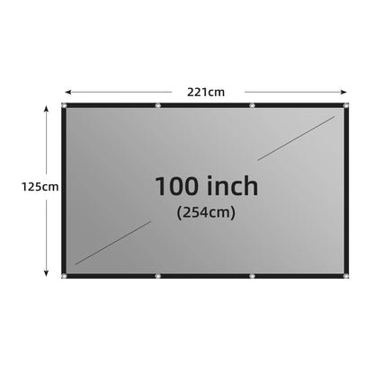 LEJIADA Projector Screen 60-133 Inch Metal Grey Anti-Light 16:9 Portable Black Border With Holes Home Outdoor Projection Screen