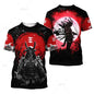 Japanese Harajuku Printed T Shirt For Men Fashion Samurai Mask Graphic T shirts Summer Leisure O-neck Pullover Oversized Topsy2k