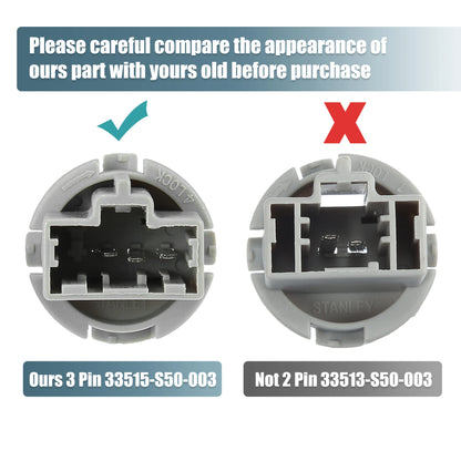 X Autohaux 2pcs Rear Tail Light Brake Lamp Socket Turn Signal Lights Wire Harness Plug Holder for Honda Accord Civic 1998-2015
