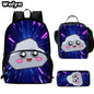 3Pcs Set LankyBox School Backpacks with Lunch Bag Pencil Case,Cartoon Large Capacity School Bags for Grade 1-4,Mochila for Pupil