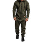 Men's Hooded Fleece Pyjamas Nightwear Autumn Winter Warm Long Sleeve Full Zipper Overalls Night Clothes