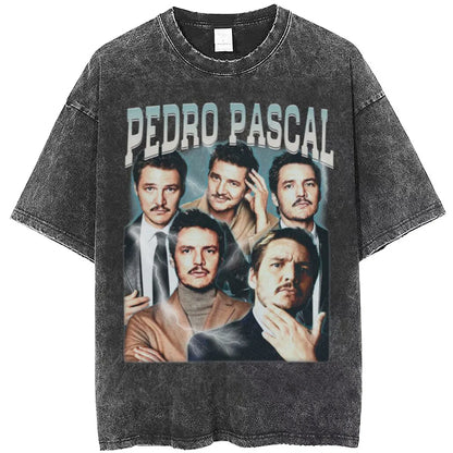 Vintage Pedro Pascal T Shirt Washed Harajuku Pascal Merch Retro Tshirt Hip Hop Bootleg Style Streetwear Shirt 2023 New Arrival