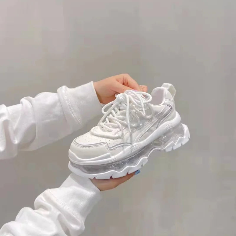 Shoes Women Sneakers Fashion Sole Design Light Color Summer Chunky Luxury Casual Sports Lace-up Basic Walking Shoes