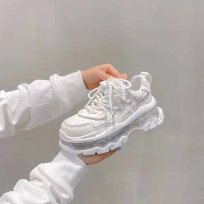 Shoes Women Sneakers Fashion Sole Design Light Color Summer Chunky Luxury Casual Sports Lace-up Basic Walking Shoes
