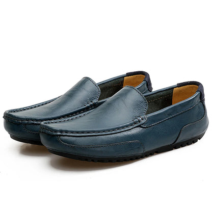 2023 Black Men Shoes Casual Genuine Leather Mens Loafers Moccasins Luxury Brand Italian Breathable Slip on Boat Shoes