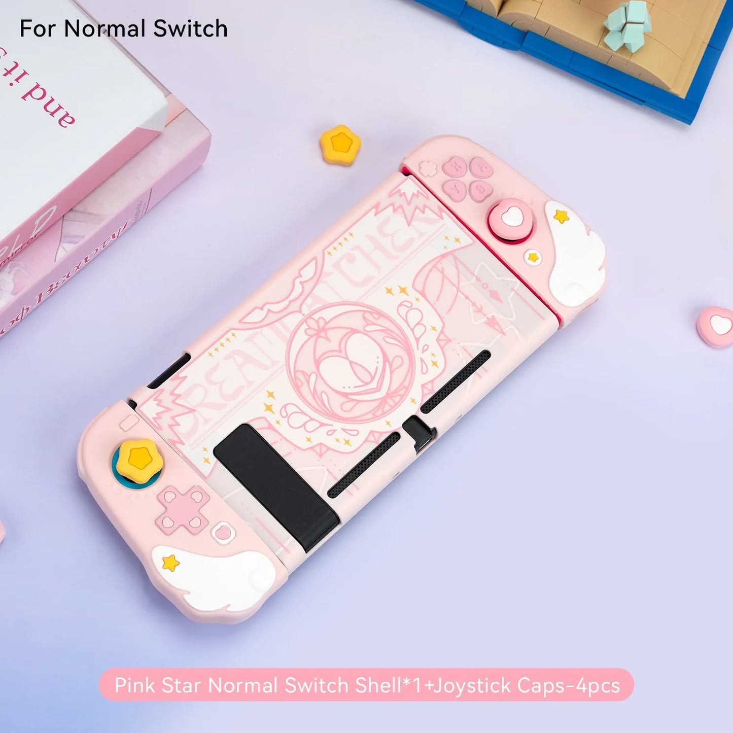 GeekShare Protective Case for Nintendo Switch OLED NS Game Accessories Pink Star 3D Silicone Switch OLED Shell High Quality