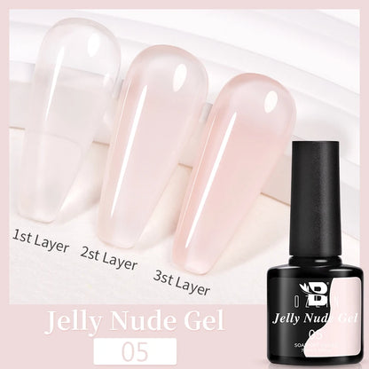 BOZLIN 5ML Color Solid Nail Gel Colorful Painting Nail Art Varnish Semi Permanent Solid Polish UV Nail Gel Top Coat Manicure