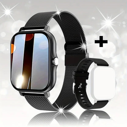 +3pc Square Smart Watch Women Men Smartwatch Touch Dial Calls Music Smartclock For Android IOS Fitness Tracker Sport Smart-watch