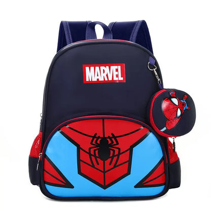 Anime Marvel Backpack Anime Figure Spider Man Iron Man Shoulder Bag Travel Schoolbag for Children Super Heroes Pupil School Bags