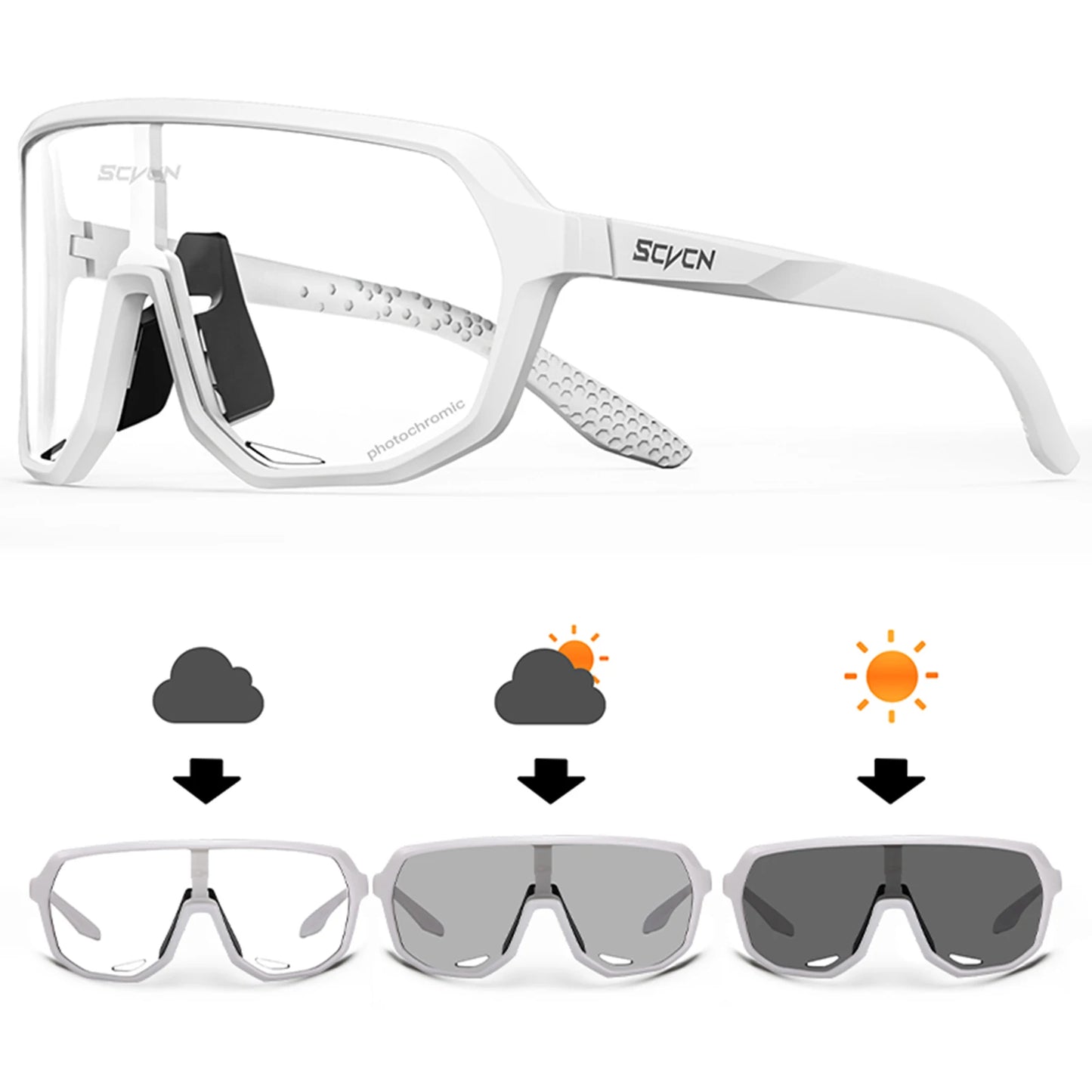 SCVCN Cycling Glasses Photochromic Cycling Sunglasses UV400 Bicycle Eyewear Sports MTB Outdoor Bike Goggles Sunglasses Eyepieces