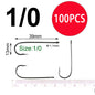 Wifreo 100PCS Aberdeen Long Shank Fish Hook Saltwater Fresh Water Fishing Hooks Sabiki Rig Streamer Fly Hook Size 16 to  2/0 3/0