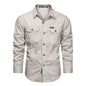 Men's Long Sleeve Casual Cotton Shirts High Quality multi-pocket Camisa Militar Overshirt Brand Clothing Cargo Work Shirts