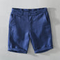 Summer New 100% Linen Casual Shorts Men Clothing Slim Solid Color Streetwear Pants Oversize B8216