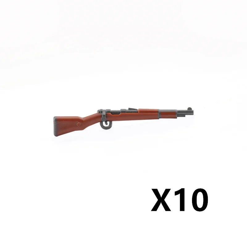 WW2 German Weapon Building Block 98K Two-color Gun US M1911 Soviet RPG Military Soldier Figure Accessories Rifle Pistol Toy C349
