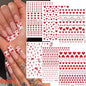 8Pcs Red Heart Nail Stickers 3D Bronzing Silver Gold Heart Shape Star & Moon Metal Totem Nail Slider Self-Adhesive DIY Nail Art*