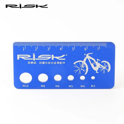 RISK MTB Road Bike Bicycle Bolt Screw Gauge Diameter Length Measure Tool Portable Screw Measuring Ruler Alloy Screw Length Meter