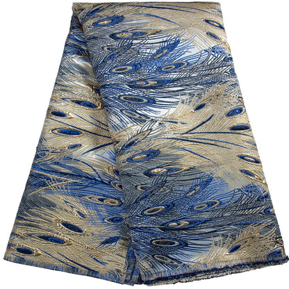 Kalume Latest French Jacquard Tulle Lace Fabric 2024 Best African Brocade Lace Fabric for Women Midi Party Prom Dresses F3327
