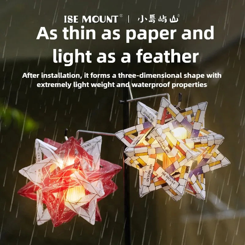 ISE MOUNT Outdoor Polaris PP Panel Lampshade Camping Light Color Waterproof Lampshade Portable Camping Accessories