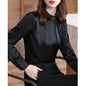 Autumn Fashion Solid Color Office Pleated Blouse Women New High-quality Long Sleeve O-collar All-match Chiffon Lady Shirt 2022