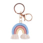 Lovely Hand Knitted Rainbow Tassel Keychain For Women Girl Cute Weave Key Ring Pendant Handbag Hanging Decoration Car Key Charms