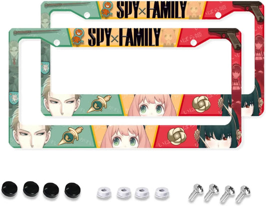 Anime License Plate Frame 2PCS Automotive Exterior Accessories Cover Car Decorative