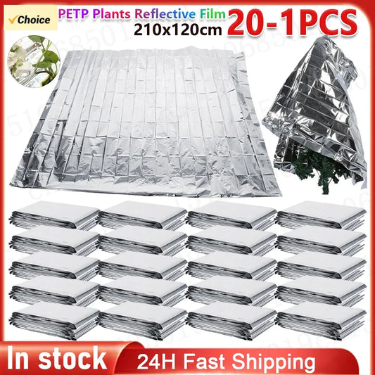 20-1PCS Silver Mylar Reflective Films for Grow Foil Tent Room 210x120cm Garden Greenhouse Farming Increase Plant Growth Film