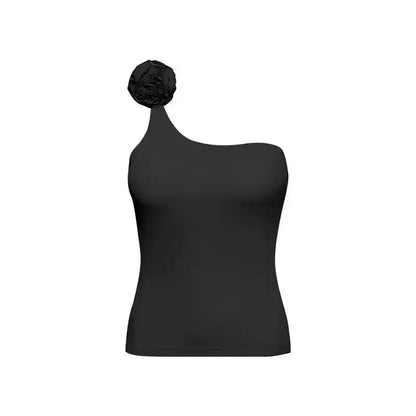 FUBEIKE Sport Outfit For Woman One Shoulder Sports Top Slim Fit Yoga Clothes Vest Riding Training Sling Workout Pettiskirt