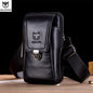 BULLCAPTAIN  Genuine Leather Vintage Waist Packs Men Travel Fanny Pack Belt Bum shoulder Bag Waist Bag Mobile Phone Pouch