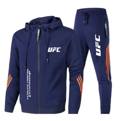 UFC Zipper Hoodie Set Comfortable Breathable Simple Casual Sports Two-Piece SetThin style