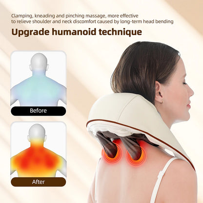 Foreverlily Neck and Back Massager 6 Head Kneading Relaxation Shoulder Calf Body Massage Shawl Machine