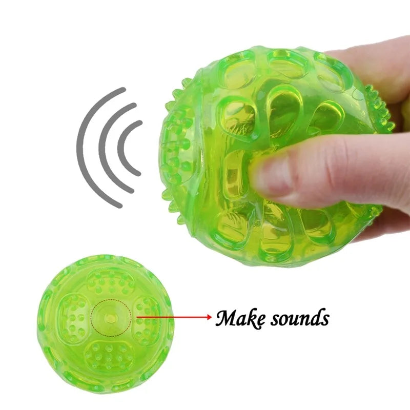 Pet Dog Cat Puppy Sounding Toys Polka Squeaky Tooth Cleaning Balls Playing Balls Pet Teeth Chew Toy Pet Chewing Accessories