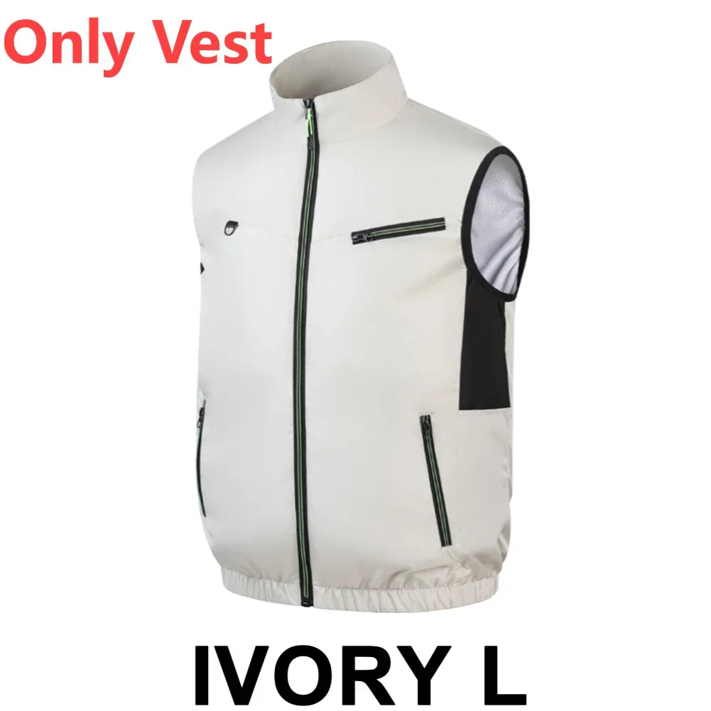 Cooling Vest Ice Fan Vest 3 Gears USB Heat Resistant Air Conditioner Clothes Vest Breathable Wearable Cooling Fan Vest Camping
